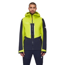 Mammut Alpine Hiking Jacket Haldigrat Hardshell with Hood (waterproof and breathable, for Ski Touring) navy blue/lime